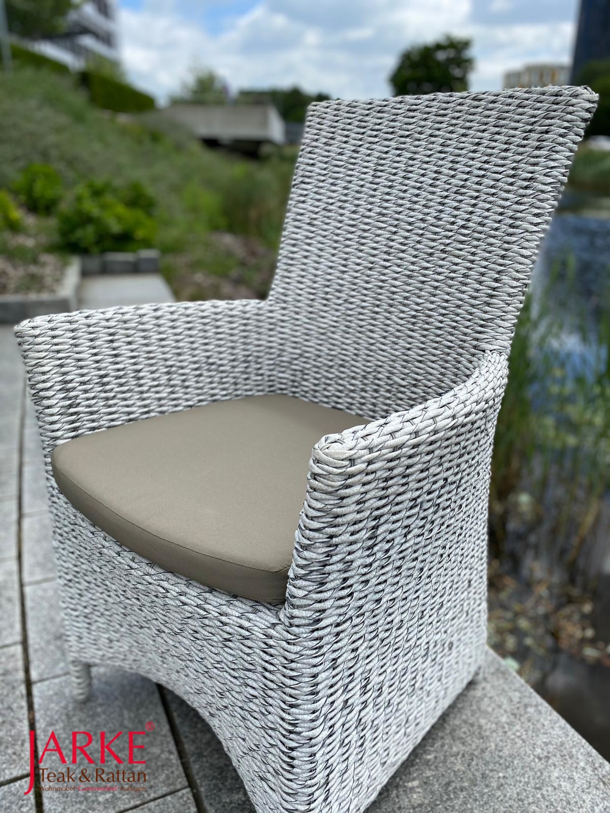 Outdoor Stuhl Fernando Off White Hyazinth