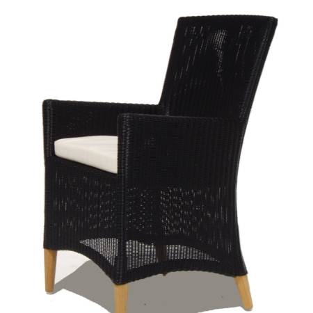 Stuhl "Avery" Anthrazit mit Teakbeinen