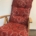 Hochlehner Auflage Rot mit Blumenprint