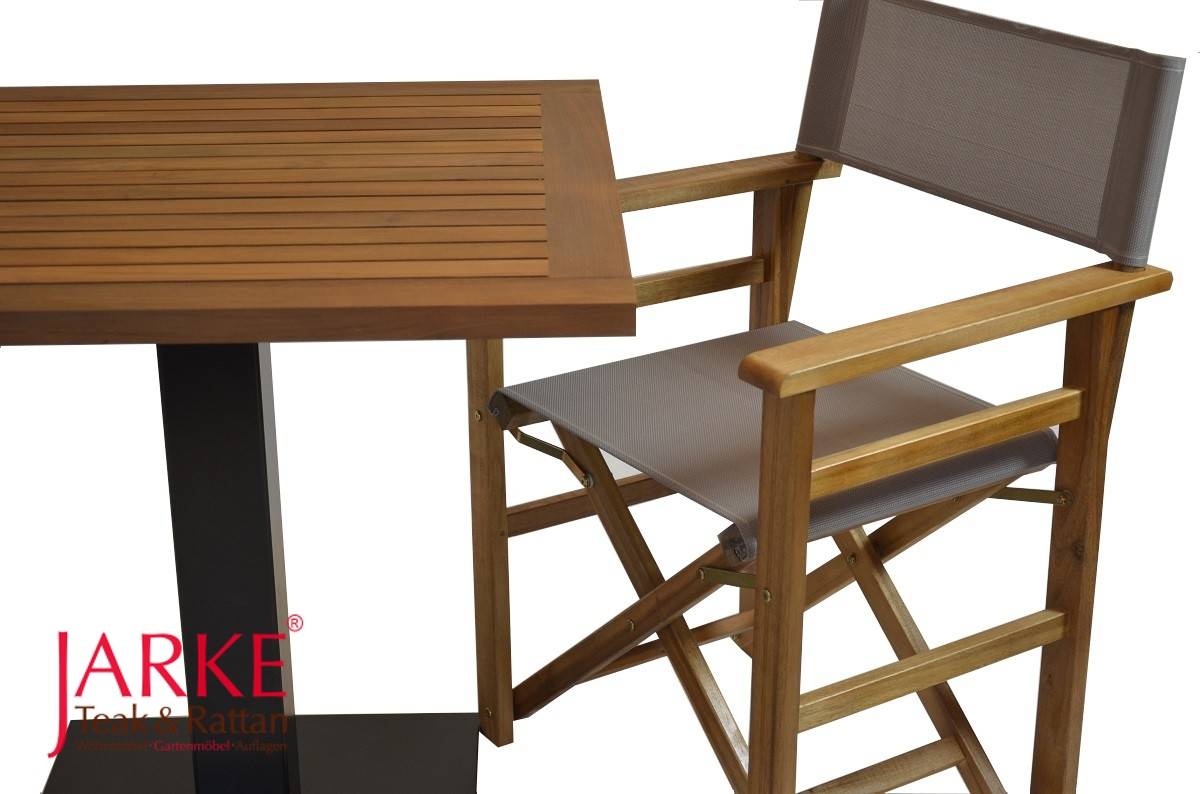 Teak Tisch mit Eisenfuß