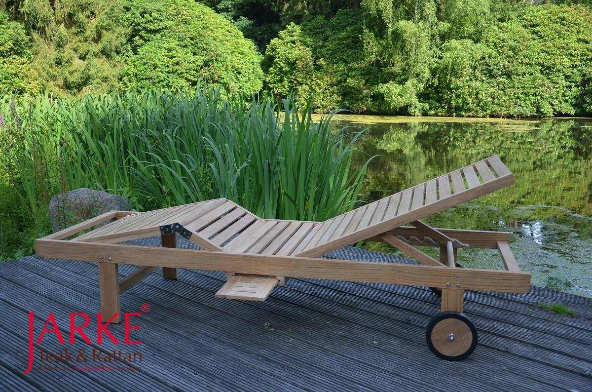Teak Liege Kopf und Fußteil verstellbar