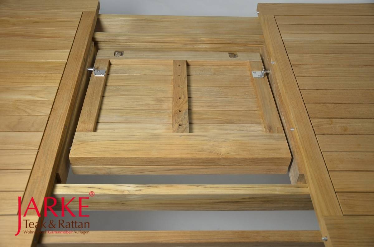 Teak Ausziehtisch eckig