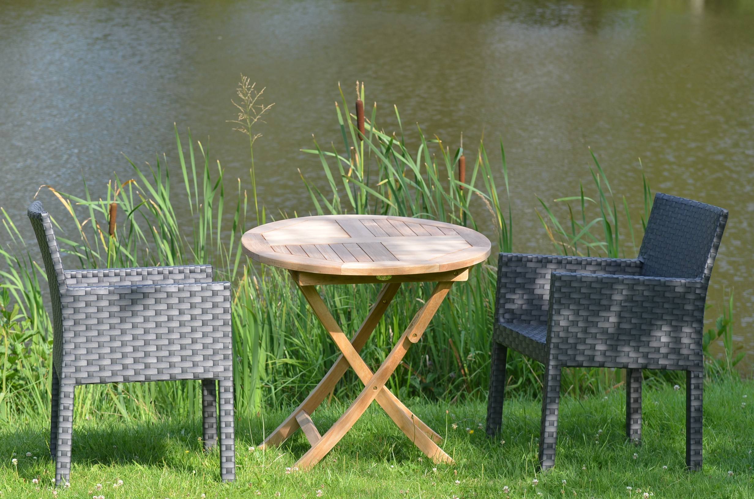 Outdoor Stuhl mit Armlehnen Anthrazit