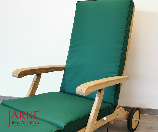 Deckchair Auflage mit Keder Grün/ Bottle Green