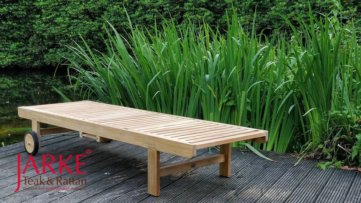 Teak Liege Kopf und Fußteil verstellbar