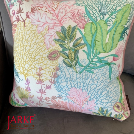 Wendbares Zierkissen "Art Deco" in Pastelltönen, mit tollen Druck