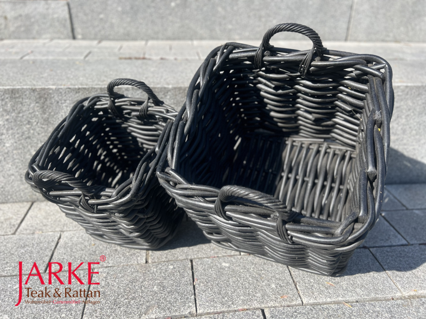 Quadratische Kubu Körbe, matt schwarz, 2 Größen