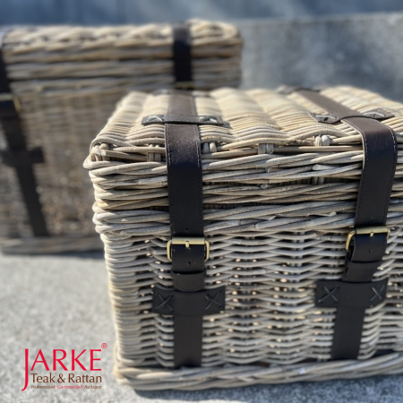 Rattan Box mit Holzrahmen, 2 Größen