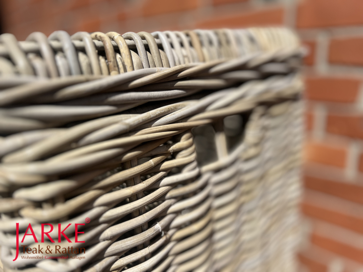 Rechteckige Rattan Truhe, mit Schnallen, Holzrahmen zur Verstärkung, 2 Größen