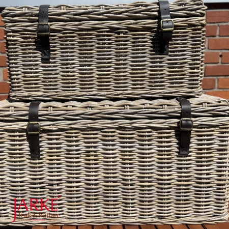 Rechteckige Rattan Truhe, mit Schnallen, Holzrahmen zur Verstärkung, 2 Größen