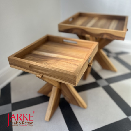Teak Tablett-Tisch in 3 Größen