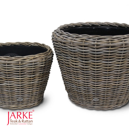 Pflanzenkübel „Alva“ Kubu Grey, gefertigt aus Rattan