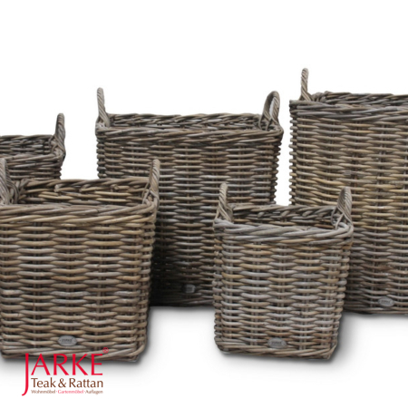 Rattan Körbe quadratisch, 5 Größen