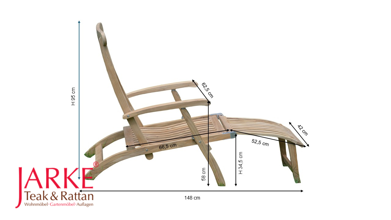 Teak Deckchair "Elbe" Premium – Bild 9