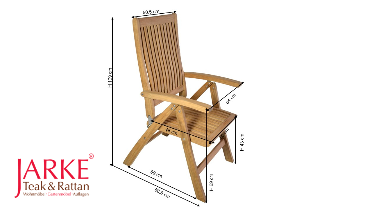 Teak Hochlehner Hery, ergonomisch, exakte Maße
